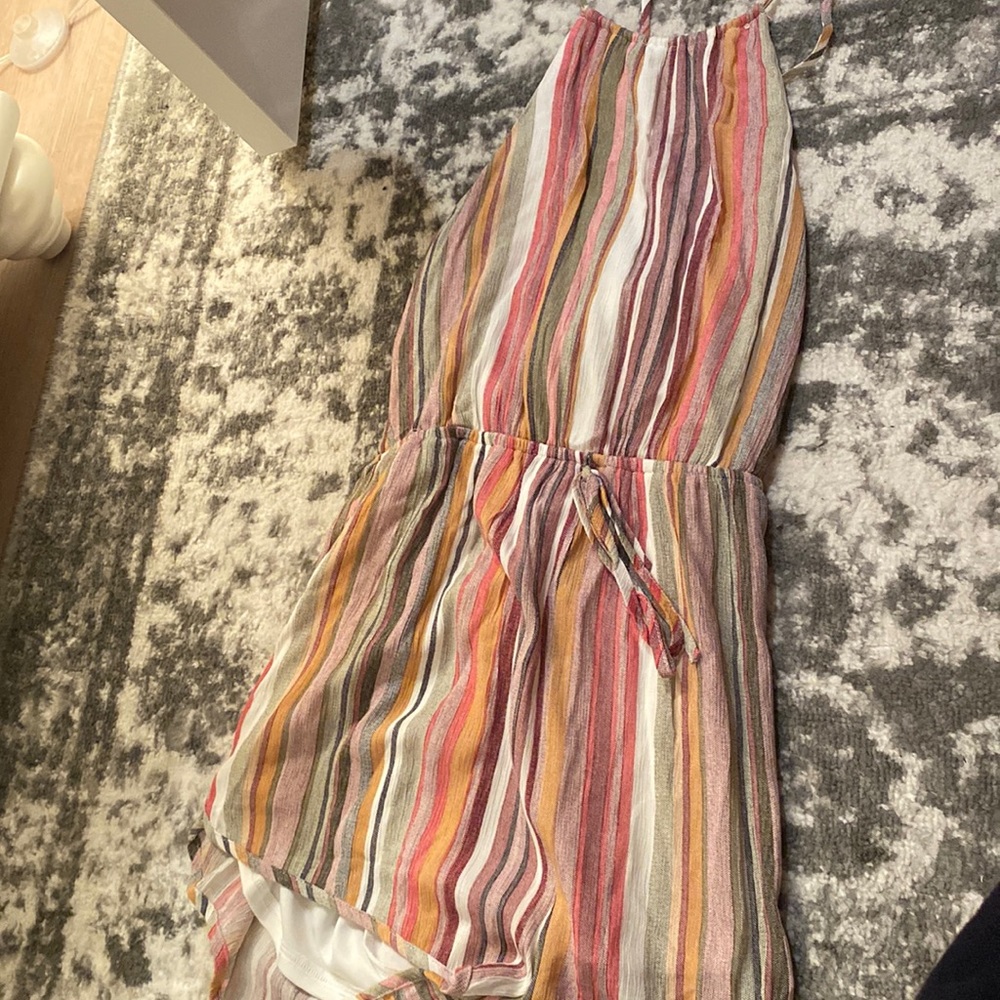 She + Sky Multicolored Striped Romper